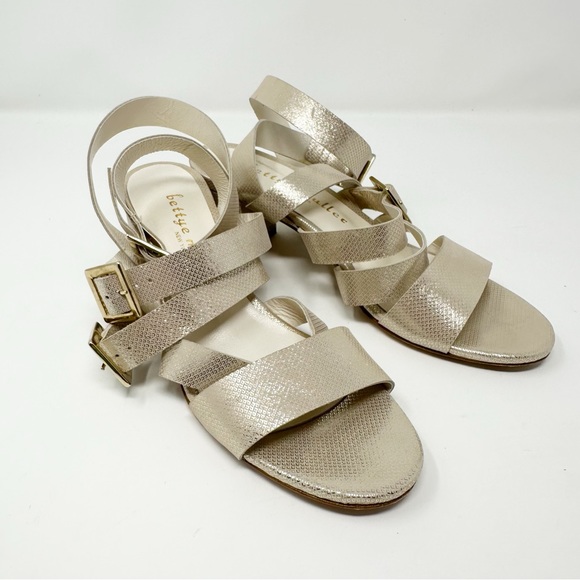 BETTYE MULLER GOLD METALLIC ANKLE STRAP‎ SANDALS 38 - Picture 11 of 11